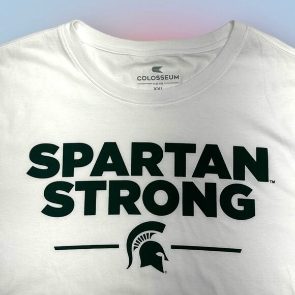 MICHIGAN STATE Men’s XXL White SPARTAN STRONG T-Shirt - Picture 1 of 2